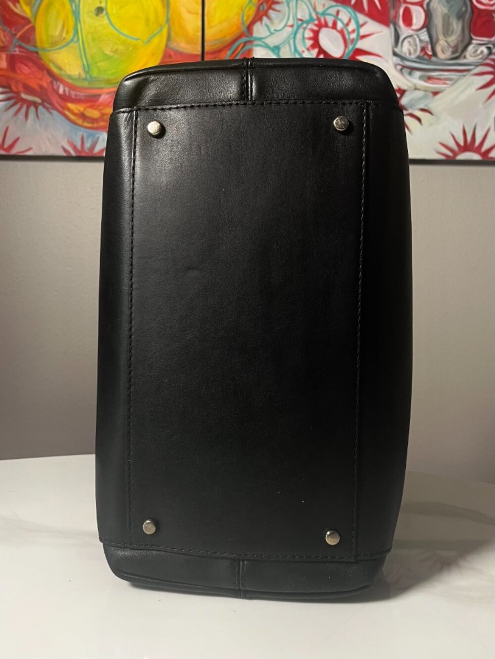 Kate Spade Charlotte Street Large Sloan Black Natural Storybook Satchel - Picture 7 of 14